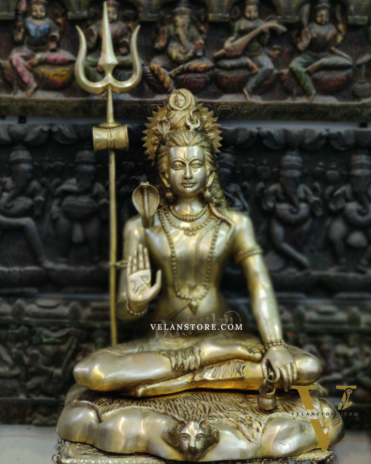 Handcrafted Brass Lord Shiva Statue | Abhaya Aashirwaad Mudra | 26.5" Height