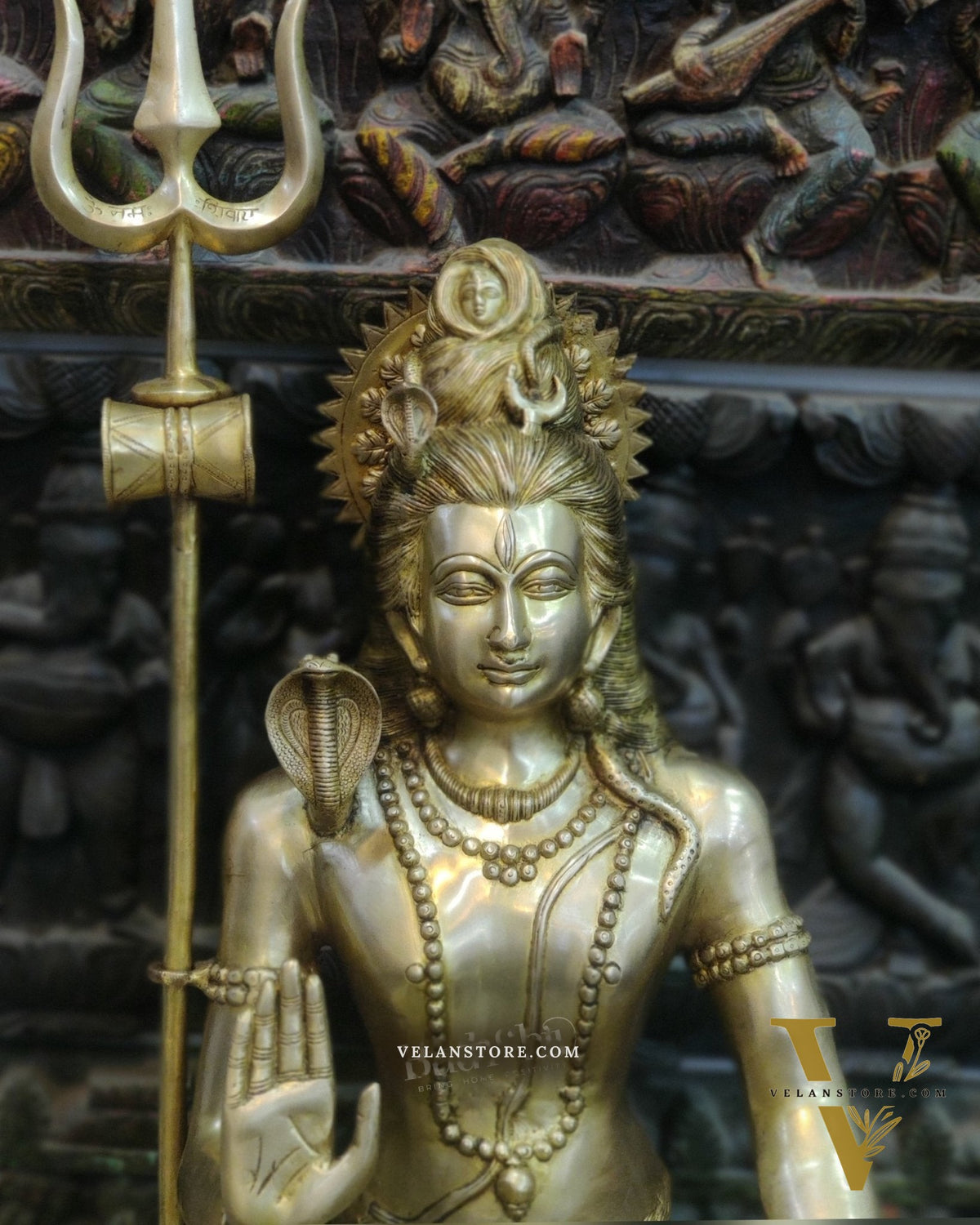 Handcrafted Brass Lord Shiva Statue | Abhaya Aashirwaad Mudra | 26.5" Height
