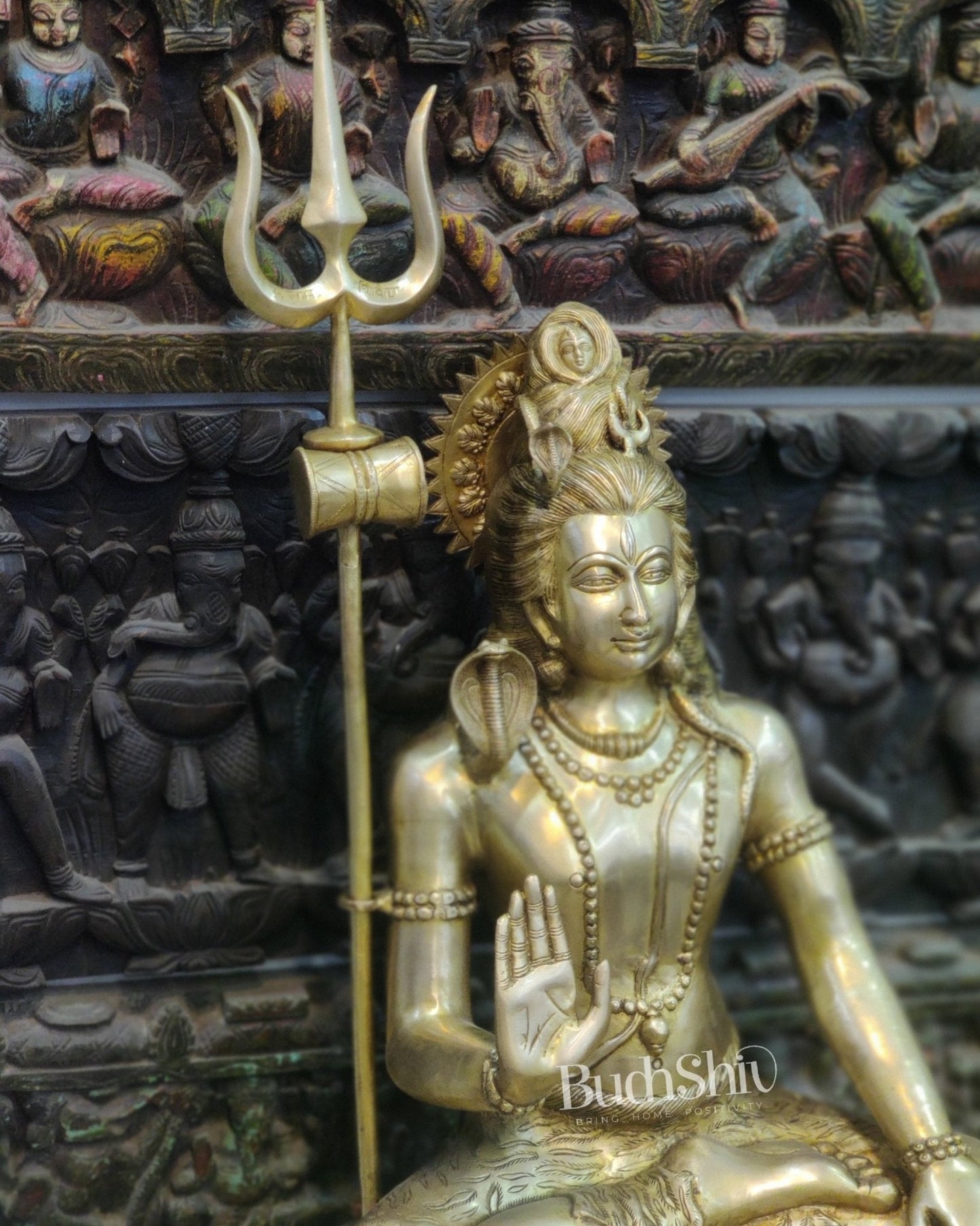 Handcrafted Brass Lord Shiva Statue | Abhaya Aashirwaad Mudra | 26.5" Height