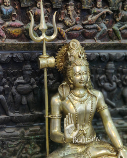 Handcrafted Brass Lord Shiva Statue | Abhaya Aashirwaad Mudra | 26.5" Height