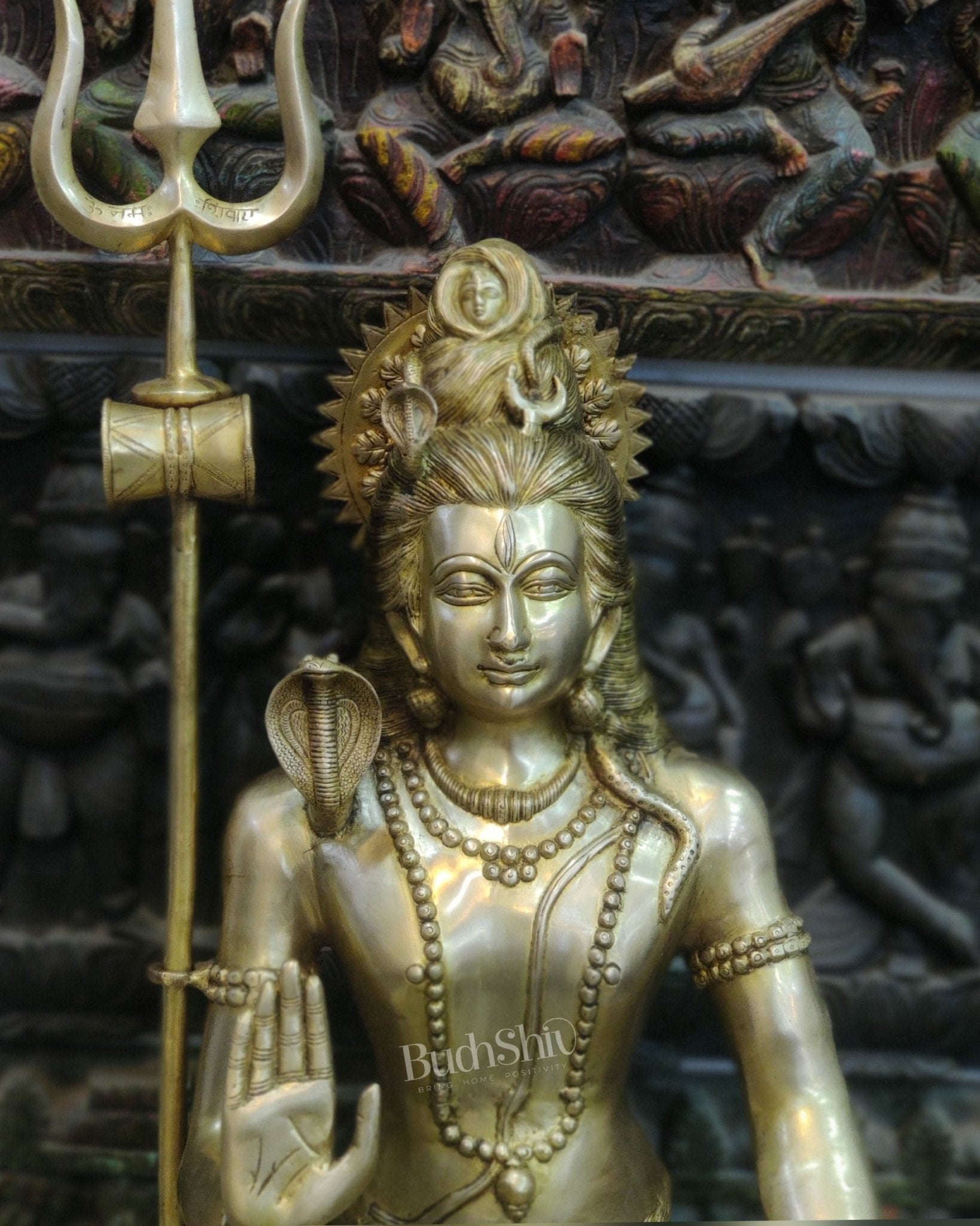 Handcrafted Brass Lord Shiva Statue | Abhaya Aashirwaad Mudra | 26.5" Height