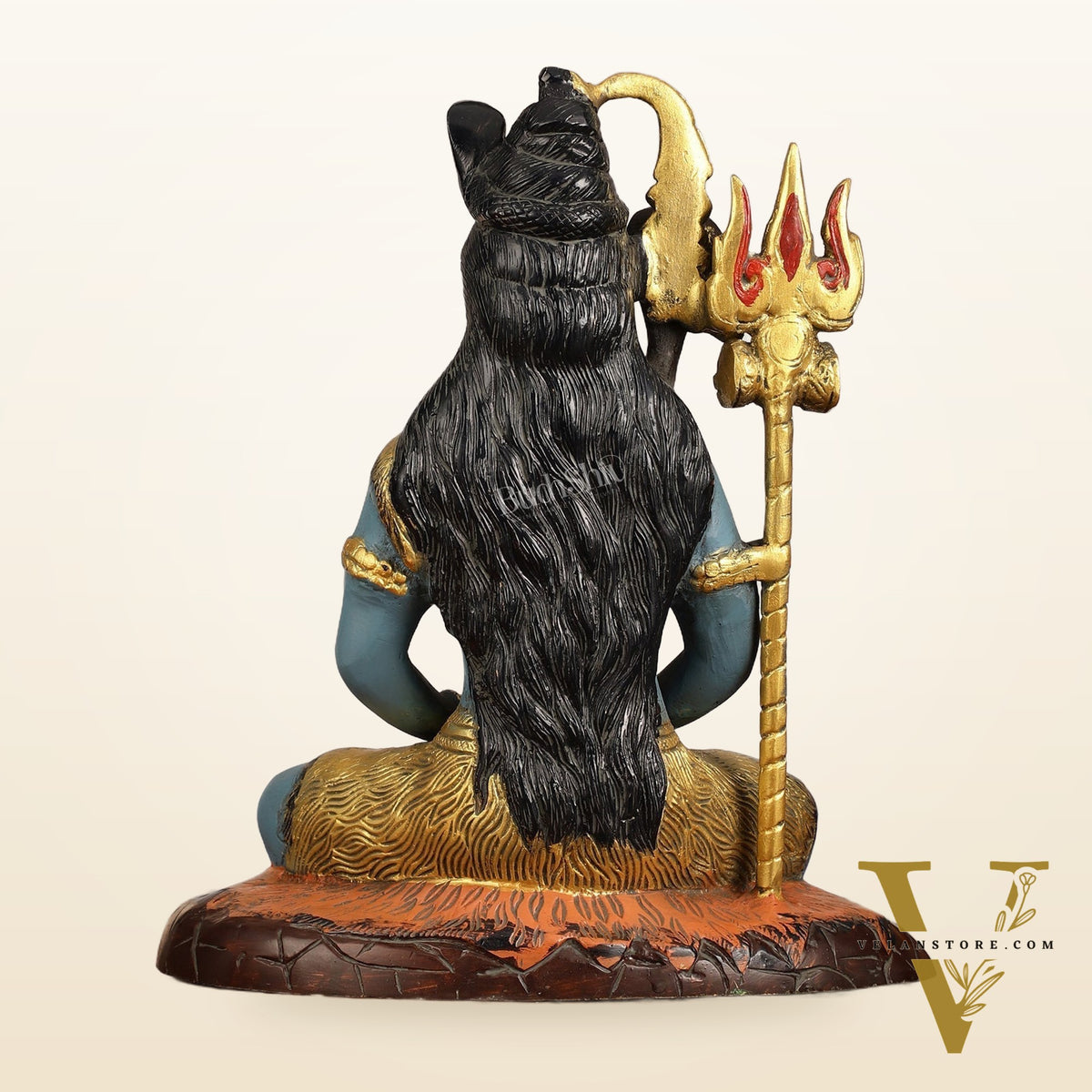 Handcrafted Brass Lord Shiva Statue hand painted| Height 10.5 "