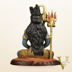 Handcrafted Brass Lord Shiva Statue hand painted| Height 10.5 "