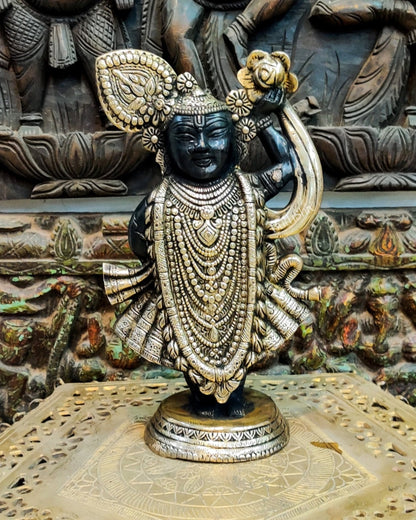 Handcrafted Brass Lord Shrinath Ji Statue | From Nathdwara 13 inch
