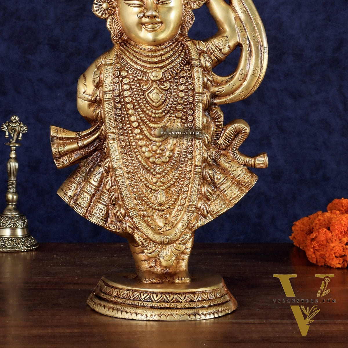 Handcrafted brass Lord Shrinath Ji Statue | From Nathdwara | Height 13 Inch