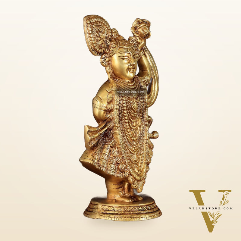 Handcrafted brass Lord Shrinath Ji Statue | From Nathdwara | Height 13 Inch