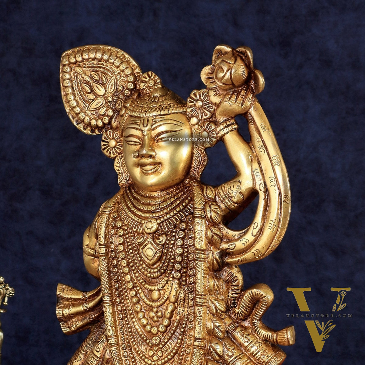 Handcrafted brass Lord Shrinath Ji Statue | From Nathdwara | Height 13 Inch