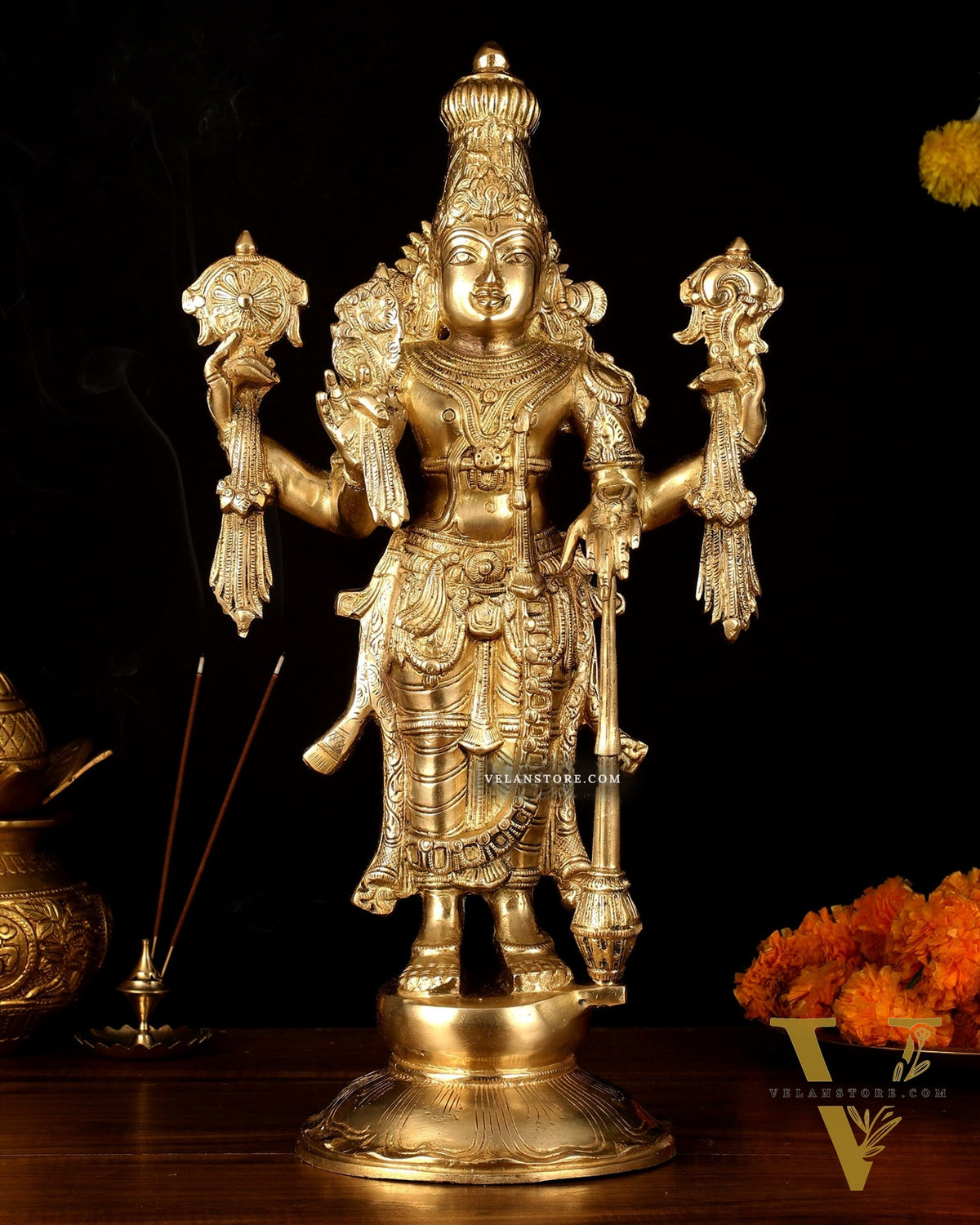 Handcrafted Brass Lord Vishnu Statue - 20" Height
