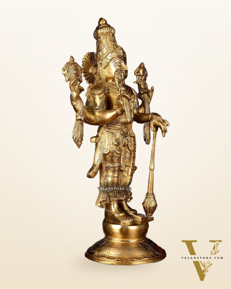 Handcrafted Brass Lord Vishnu Statue - 20" Height