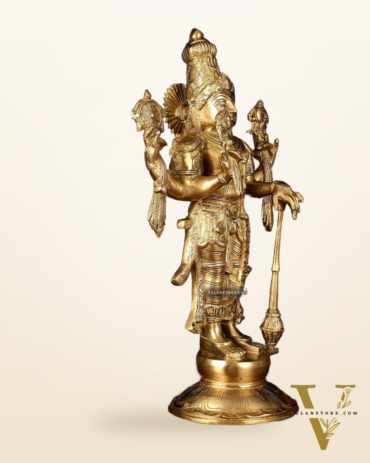 Handcrafted Brass Lord Vishnu Statue - 20" Height