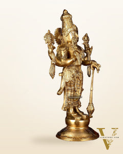 Handcrafted Brass Lord Vishnu Statue - 20" Height