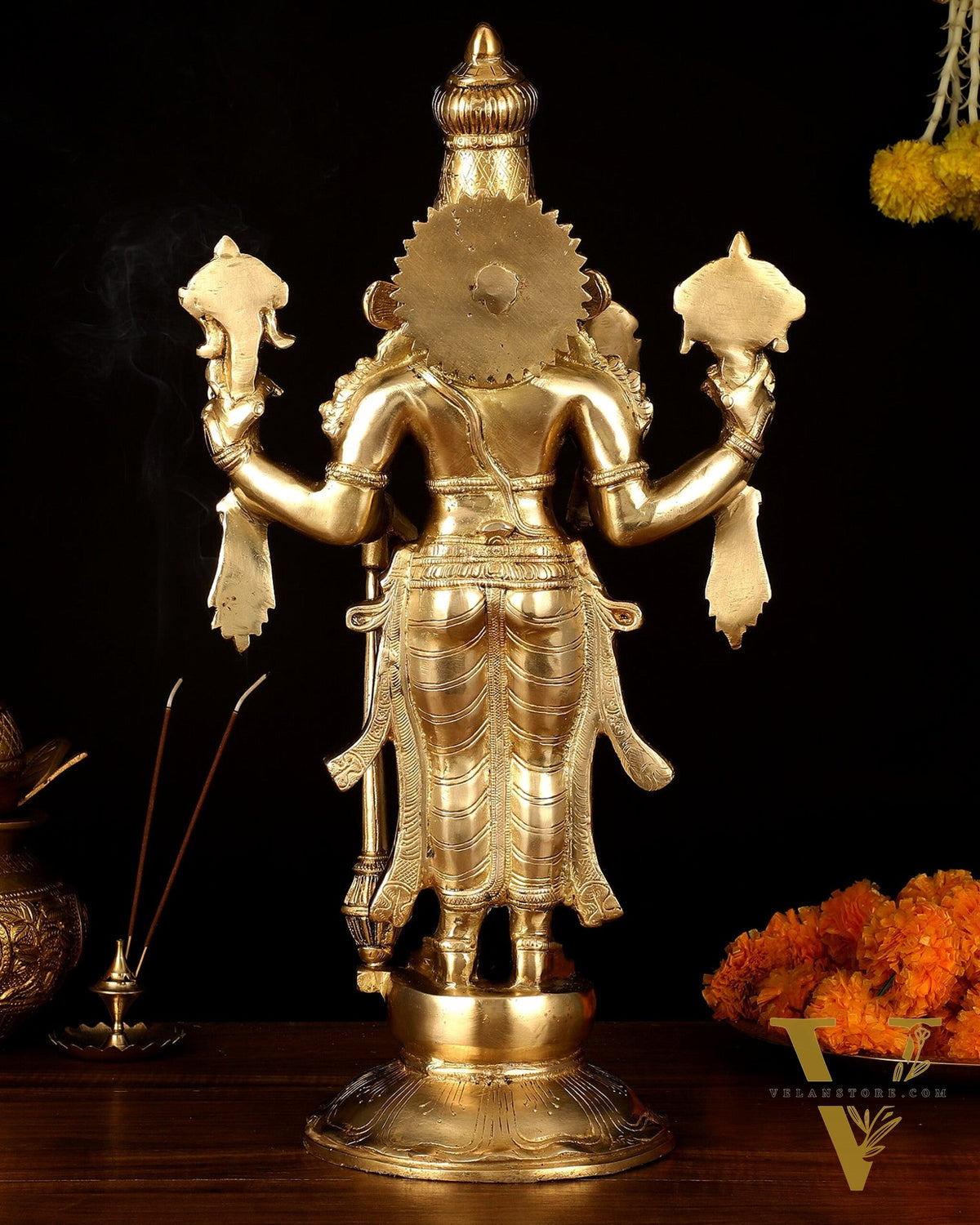 Handcrafted Brass Lord Vishnu Statue - 20" Height