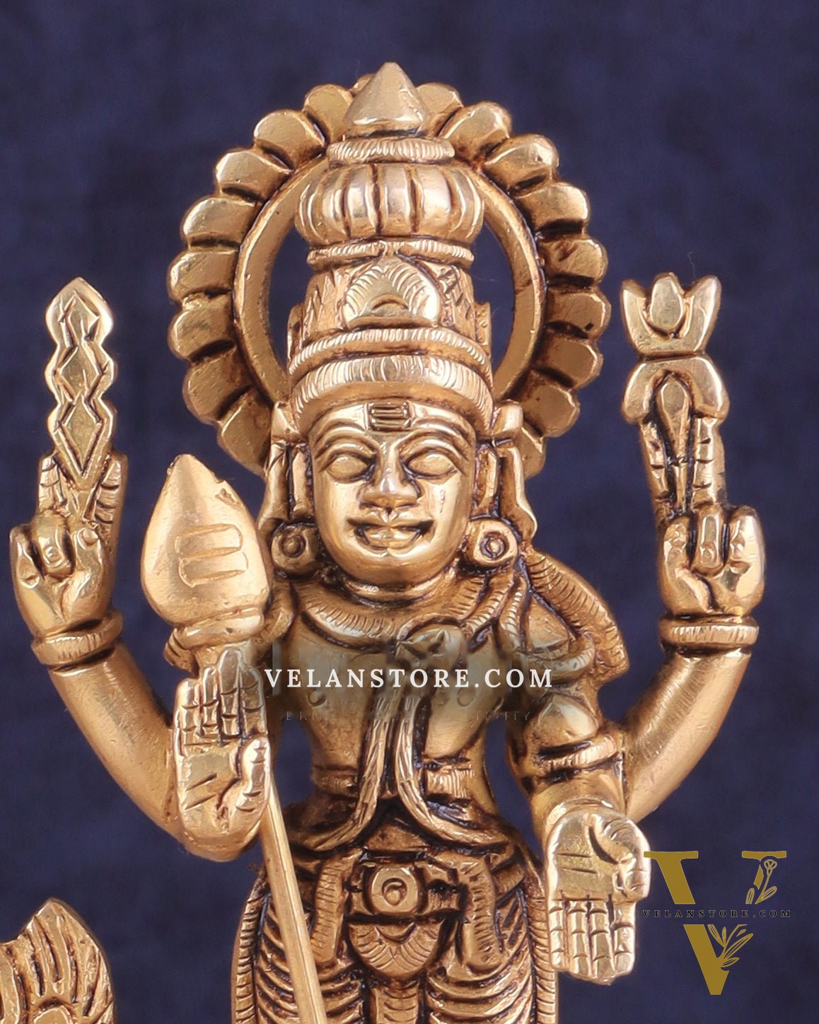 Handcrafted Brass Murugan Idol – 6.5"