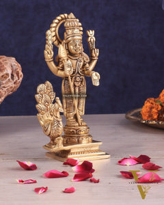Handcrafted Brass Murugan Idol – 6.5"