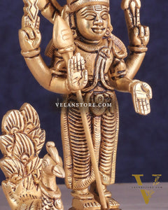 Handcrafted Brass Murugan Idol – 6.5"
