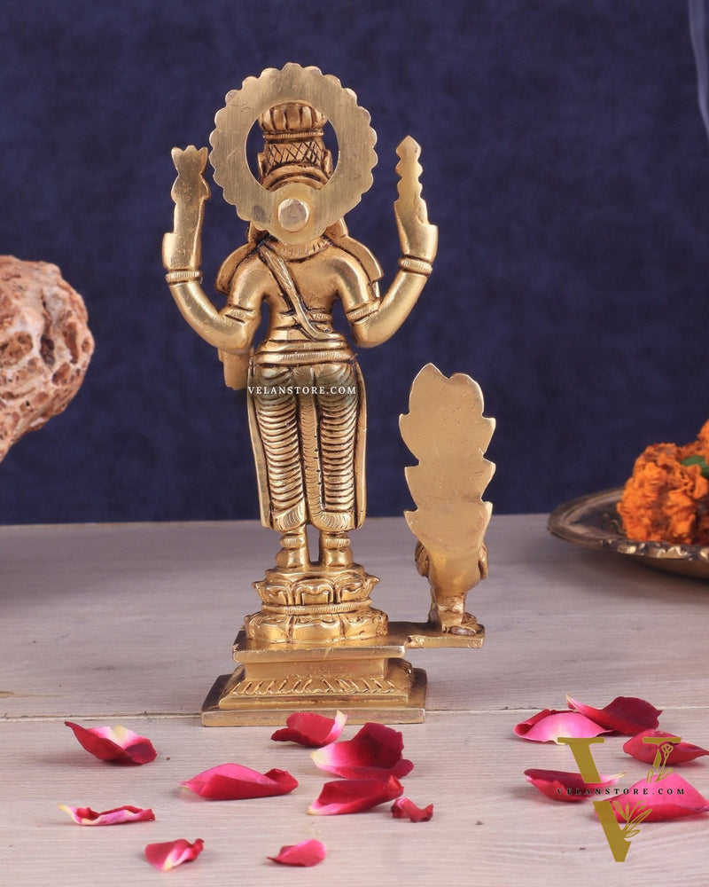 Handcrafted Brass Murugan Idol – 6.5"