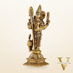 Handcrafted Brass Murugan Lord Kartikeya Statue | 14" Height |