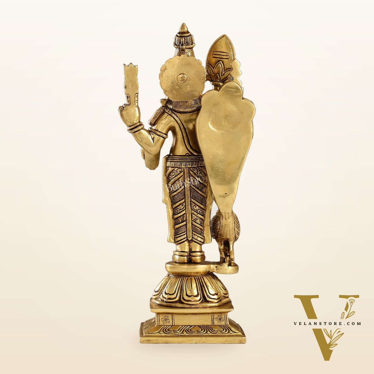 Handcrafted Brass Murugan Lord Kartikeya Statue | 14" Height |