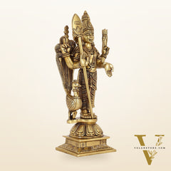 Handcrafted Brass Murugan Lord Kartikeya Statue | 14" Height |