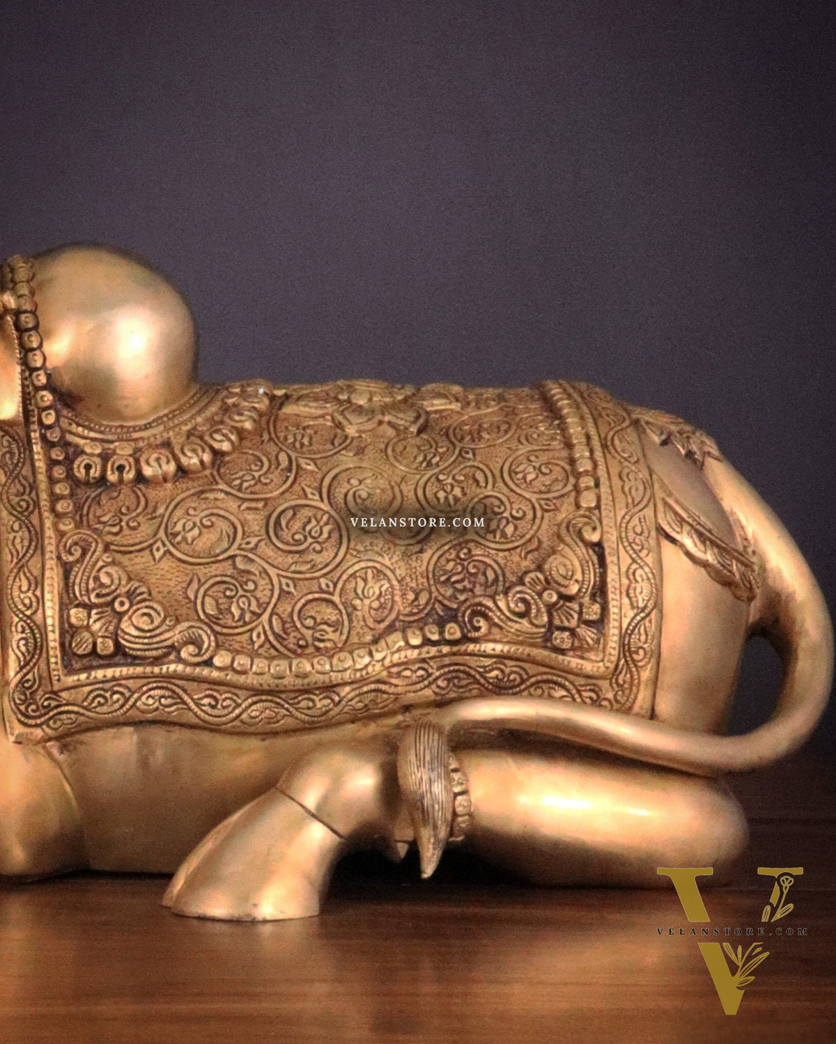 Handcrafted Brass Nandi Idol - 14.5" Height, 21" Width