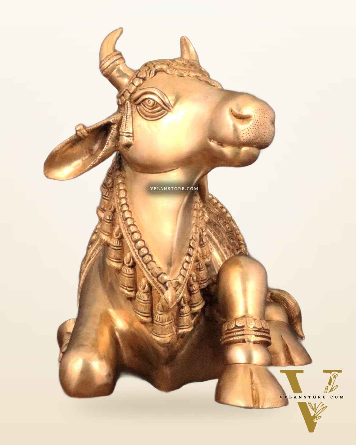 Handcrafted Brass Nandi Idol - 14.5" Height, 21" Width