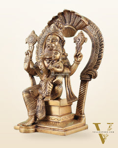 Handcrafted Brass Narsimha Lakshmi Statue | 8" Height