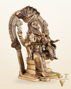 Handcrafted Brass Narsimha Lakshmi Statue | 8" Height