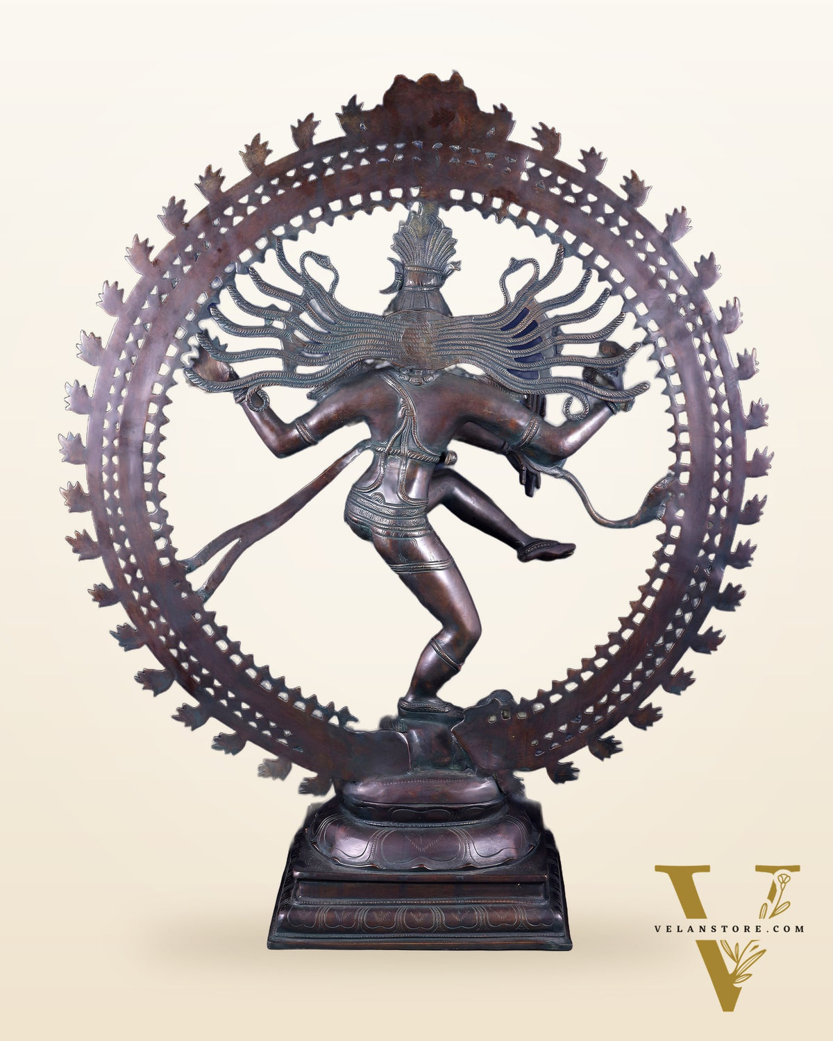 Handcrafted Brass Nataraja Statue - Height 36" Chola Black tone