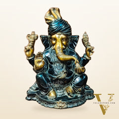 Handcrafted Brass Pagadi Ganesha Idol - 11.5" Height