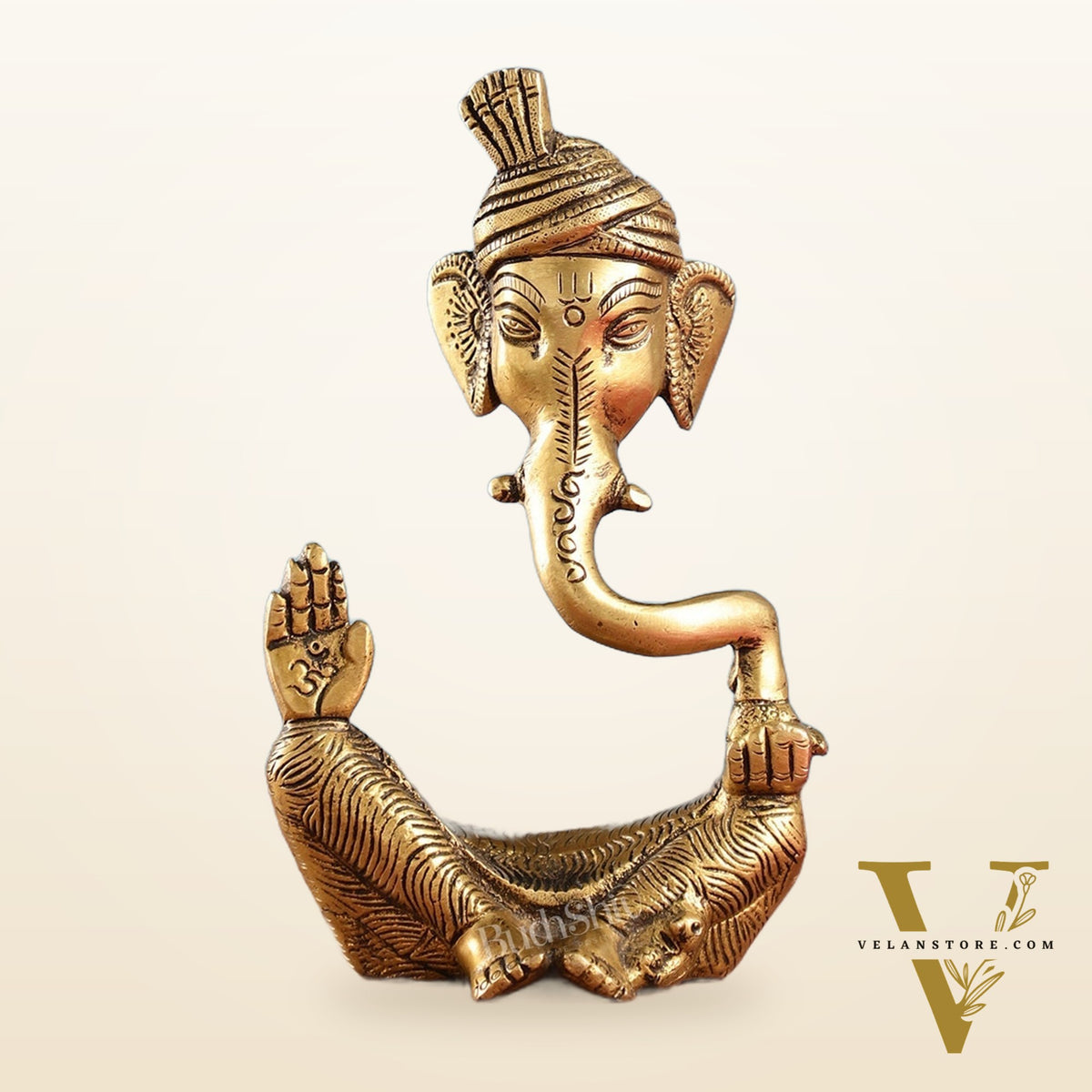 Handcrafted Brass Pagadi Ganesha Idol | 7 inch