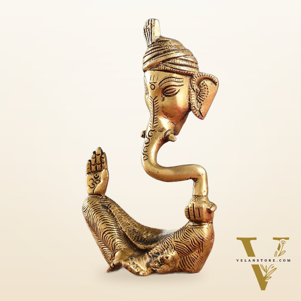 Handcrafted Brass Pagadi Ganesha Idol | 7 inch