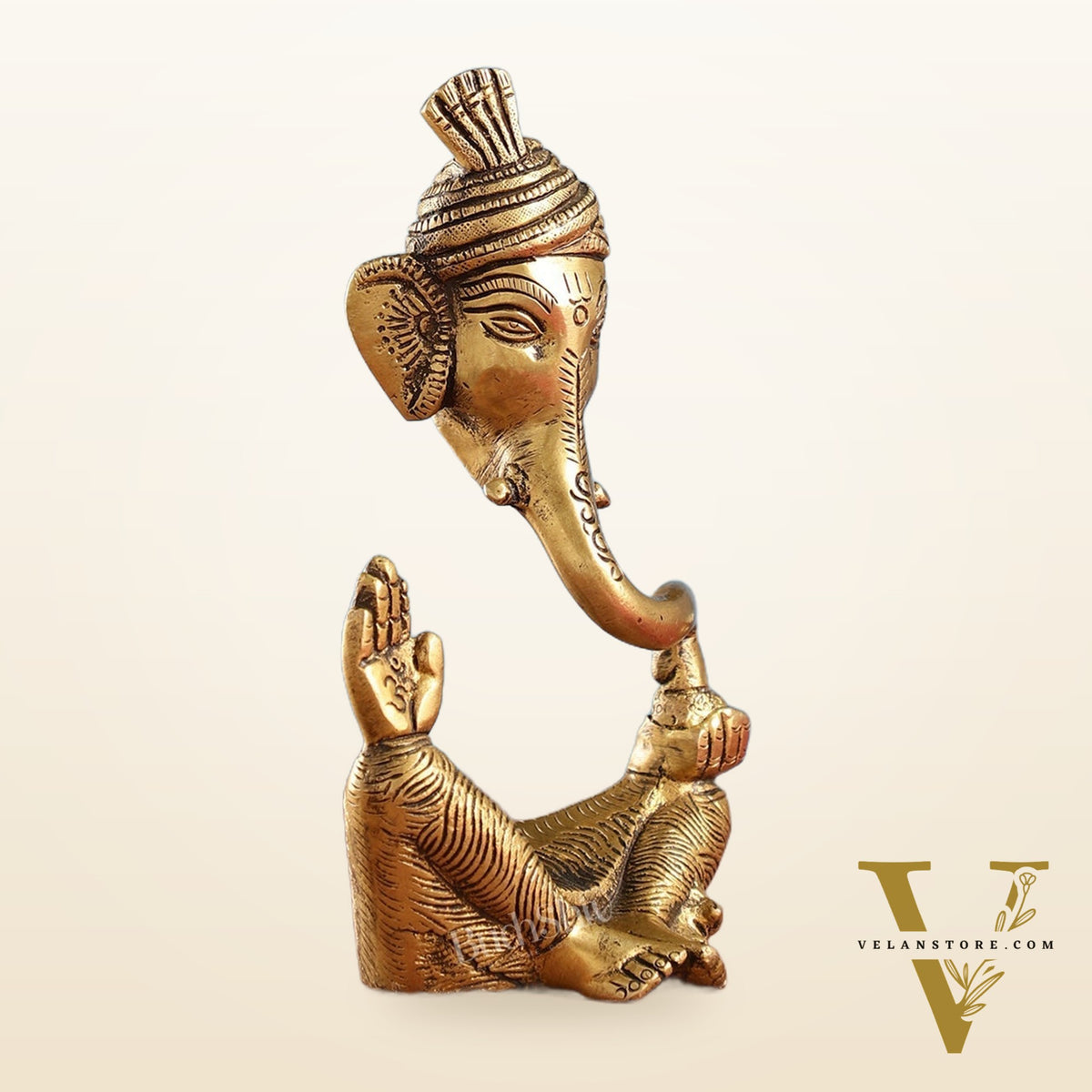 Handcrafted Brass Pagadi Ganesha Idol | 7 inch