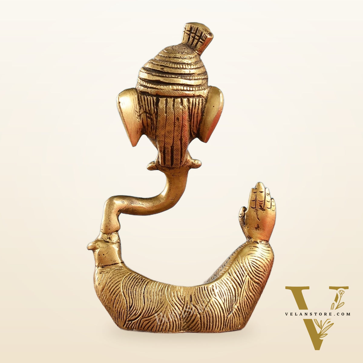 Handcrafted Brass Pagadi Ganesha Idol | 7 inch