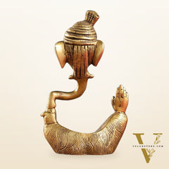 Handcrafted Brass Pagadi Ganesha Idol | 7 inch