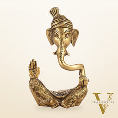 Handcrafted Brass Pagadi Ganesha Idol | 7 inch