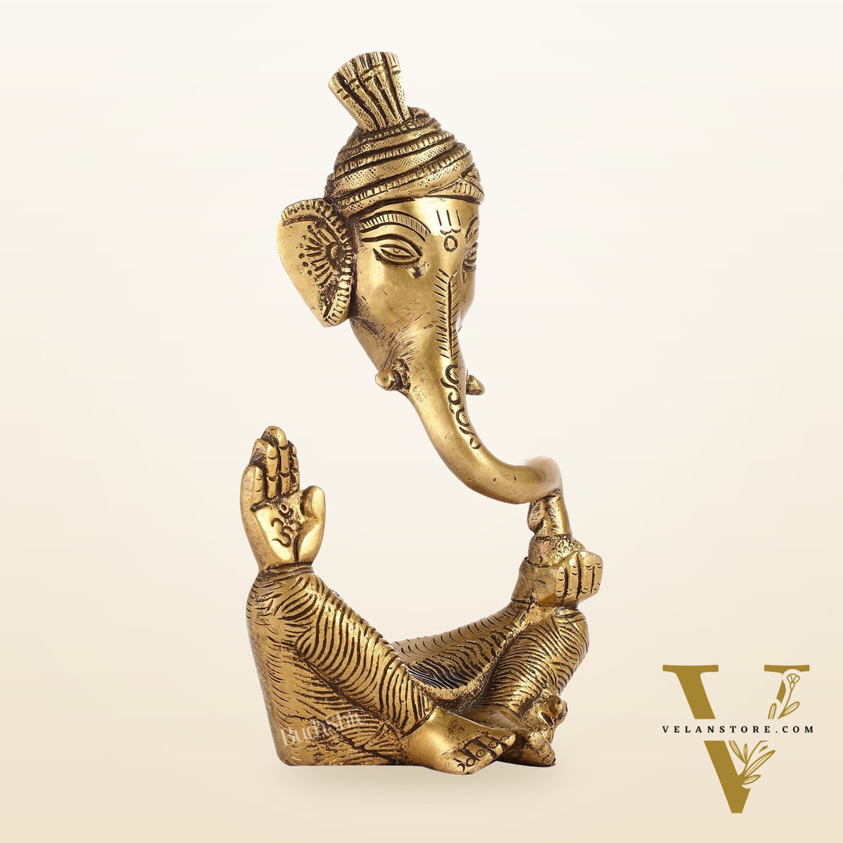 Handcrafted Brass Pagadi Ganesha Idol | 7 inch