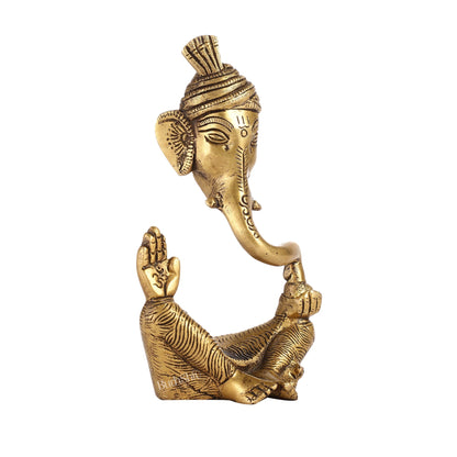 Handcrafted Brass Pagadi Ganesha Idol | 7 inch