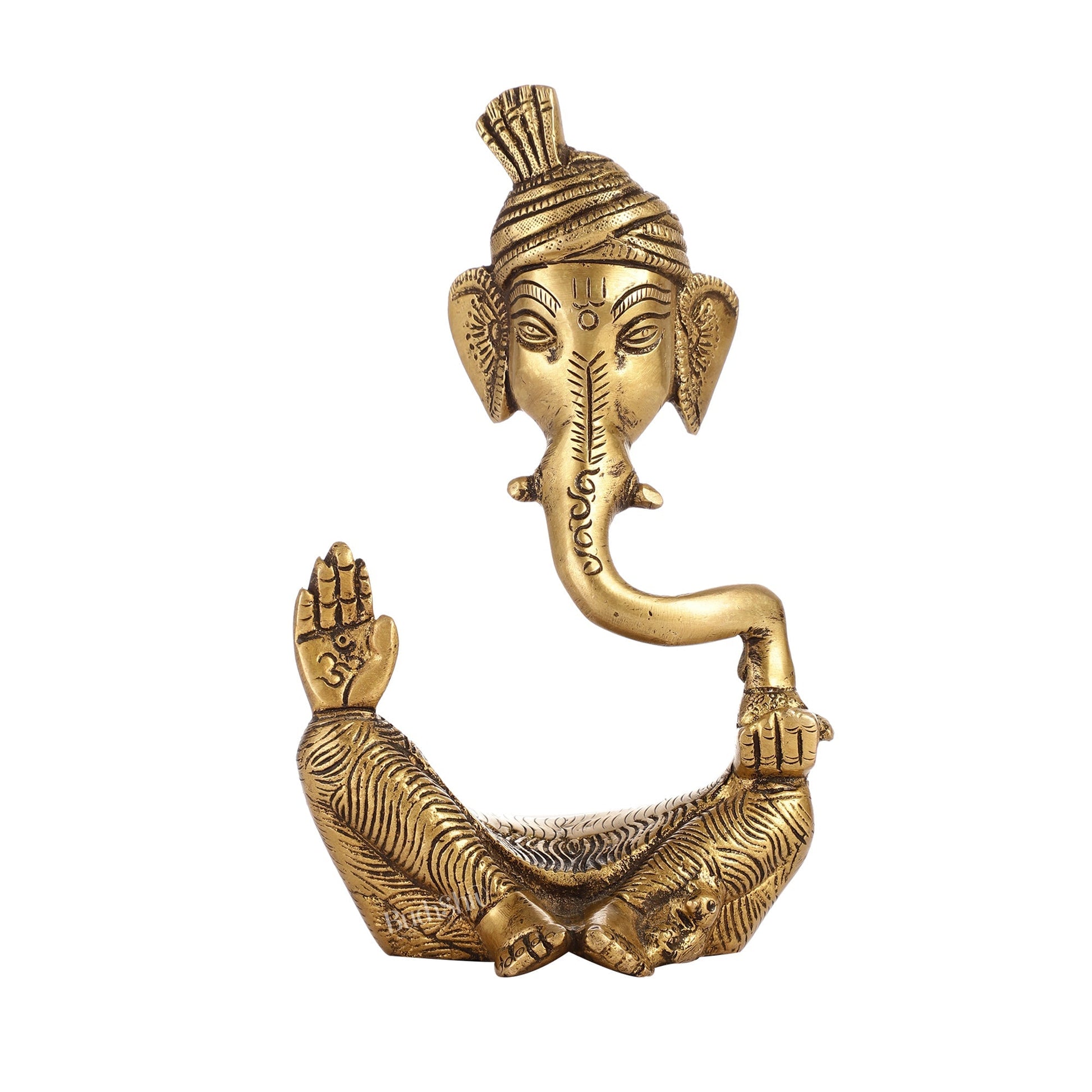 Handcrafted Brass Pagadi Ganesha Idol | 7 inch