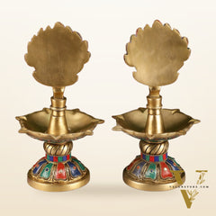 Handcrafted Brass peacock Diya - 11 inch pair