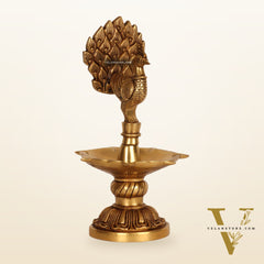 Handcrafted Brass peacock Diya - 11 inch