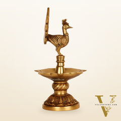 Handcrafted Brass peacock Diya - 11 inch