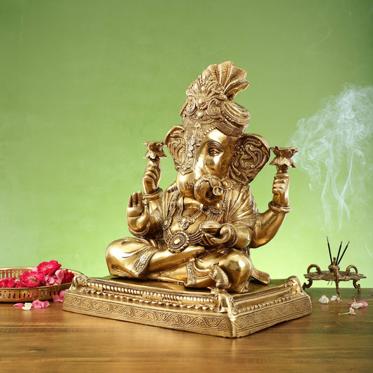 Handcrafted BrassShreemant Dagduseth Halwai Ganapati Statue - 20 inch