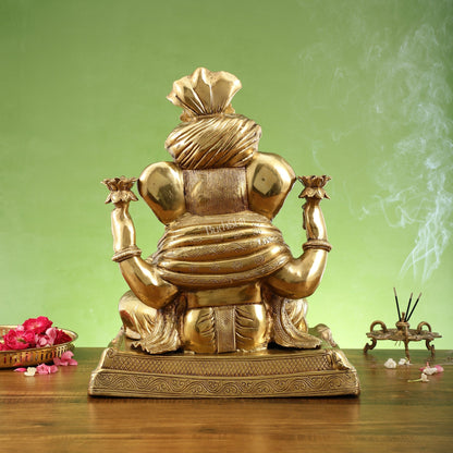 Handcrafted BrassShreemant Dagduseth Halwai Ganapati Statue - 20 inch