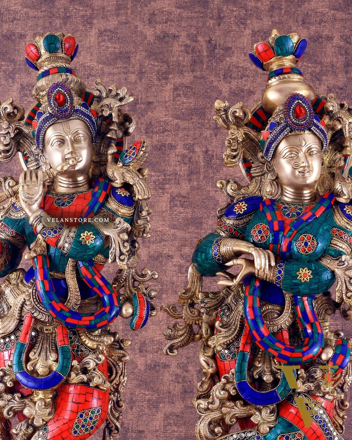 Handcrafted Brass Radha Krishna Idols 30 inch