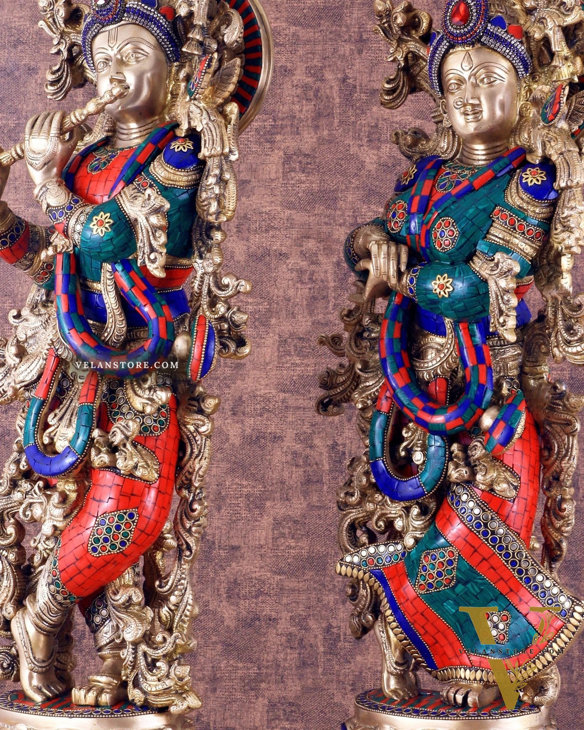Handcrafted Brass Radha Krishna Idols 30 inch