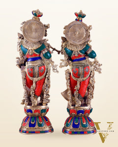 Handcrafted Brass Radha Krishna Idols 30 inch
