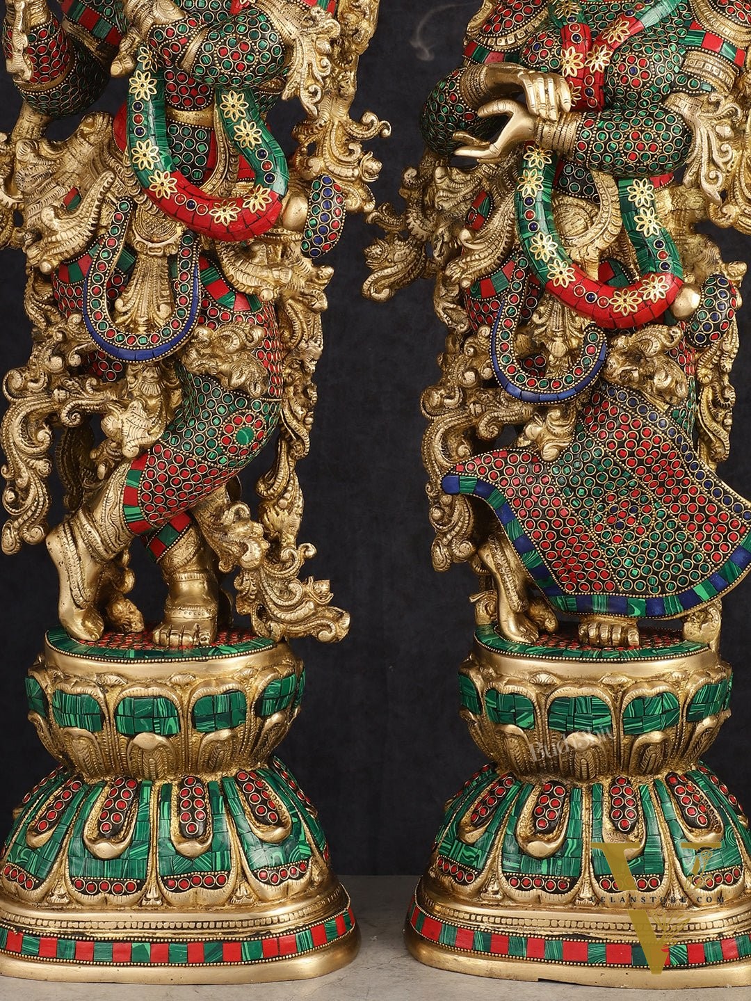 Handcrafted Brass Radha Krishna Idols 30"
