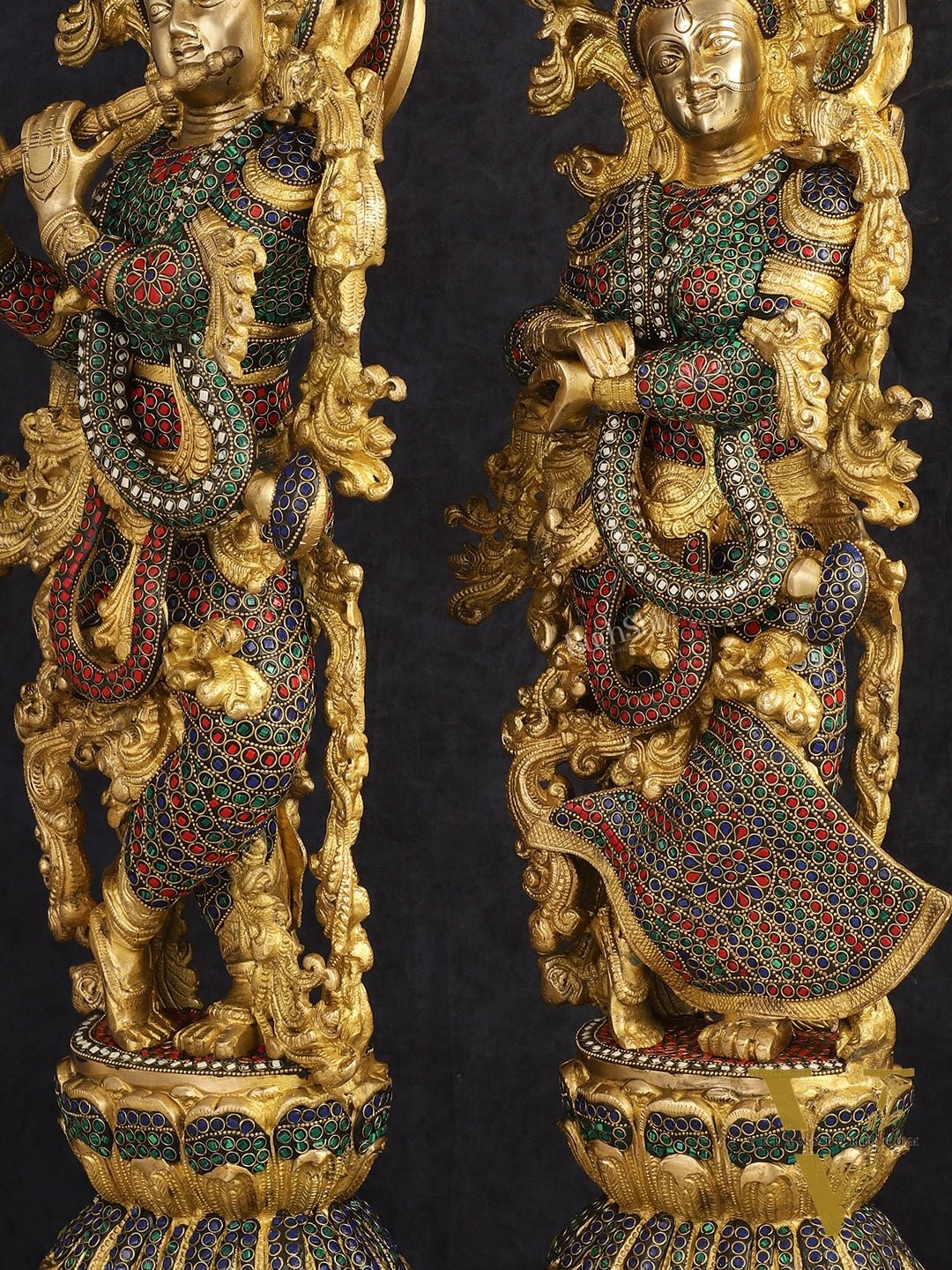 Handcrafted Brass Radha Krishna Idols 30"