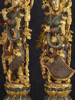 Handcrafted Brass Radha Krishna Idols 30"