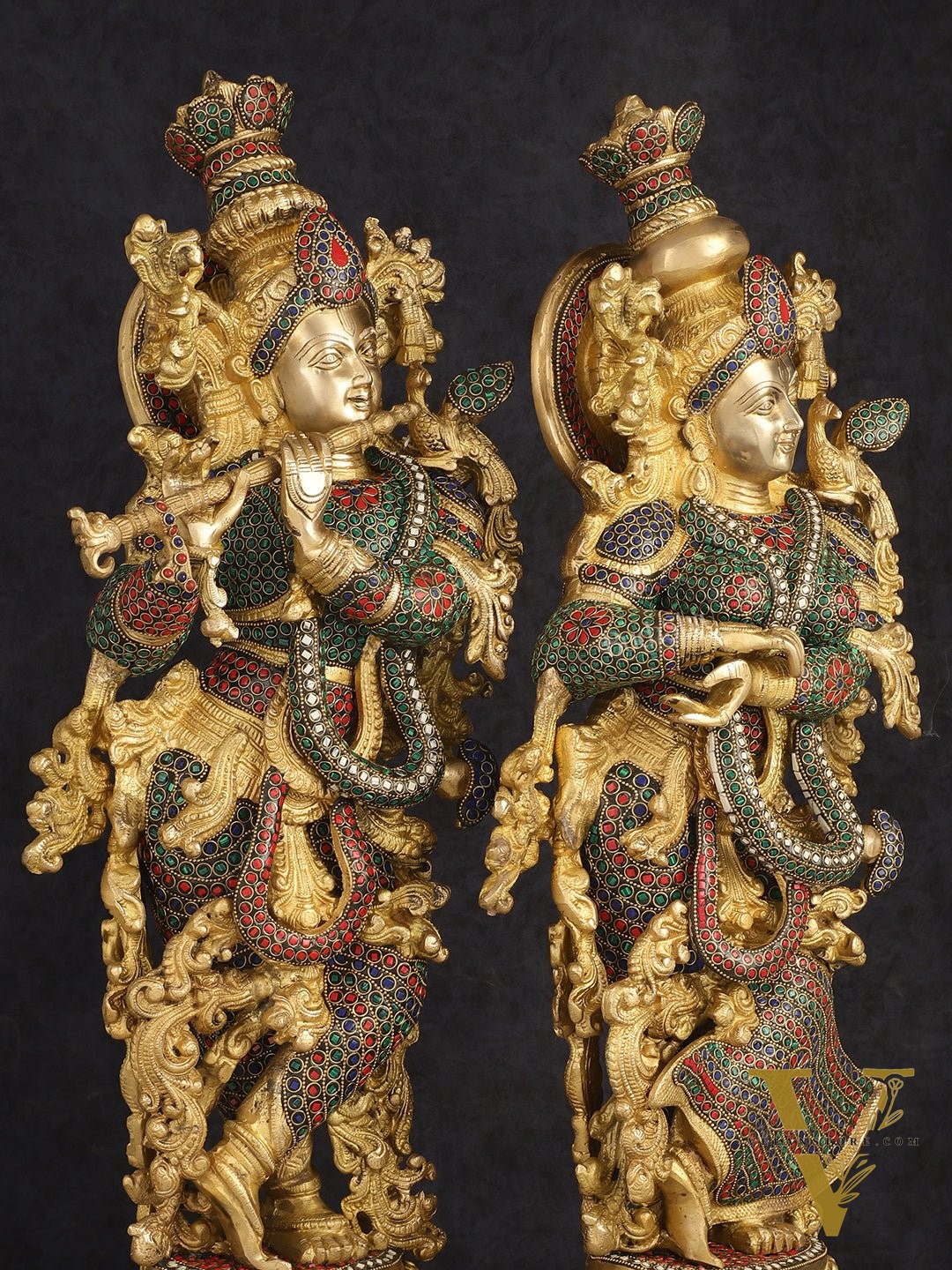 Handcrafted Brass Radha Krishna Idols 30"